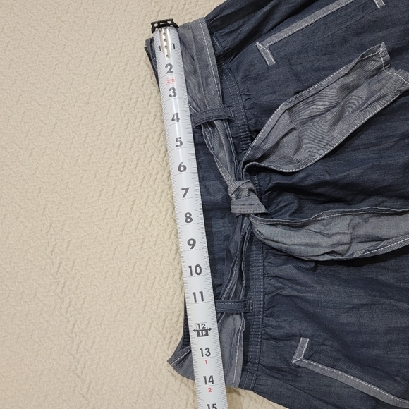 Ann Taylor Loft Blue & Gray Chambray Color block skirt with Pockets Size 8P - Picture 12 of 16